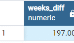 Difference between two dates in Weeks – PostgreSQL 1