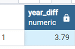 Difference between two dates in Years – PostgreSQL 1