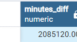 Difference between two datetime (timestamp) in Minutes – PostgreSQL 1